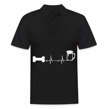 Heartbeat Beer and Dog - - Men's Polo Shirt - black - Front - Kai (181cm)