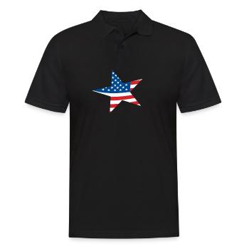 Star USA starlette star américaine - Polo Homme - noir - Devant - Kai (181cm)