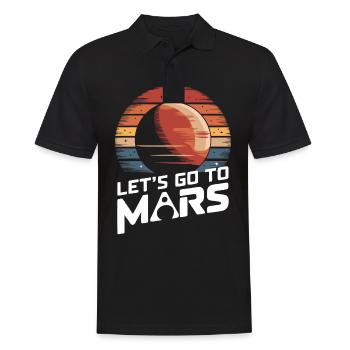 Mars Planet Planeten Sonnensystem - Männer Poloshirt - Schwarz - Vorne - Kai (181cm)