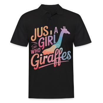 Giraffe Animal Africa Giraffes - Men's Polo Shirt - black - Front - Kai (181cm)