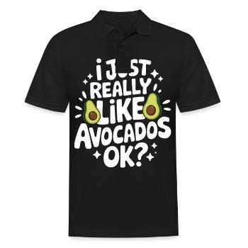 Avocado Essen Guacamole Vegan - Männer Poloshirt - Schwarz - Vorne - Kai (181cm)