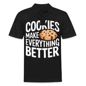Cookies Cookie Keks Kekse Schokolade - Männer Poloshirt - Schwarz - Vorne - Kai (181cm)