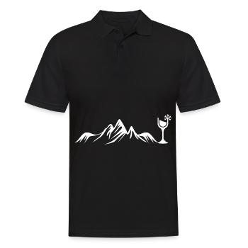 Wein - Berg - - Männer Poloshirt - Schwarz - Vorne - Kai (181cm)
