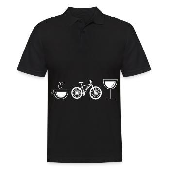Vin de café et vélo électrique - (e) - Polo Homme - noir - Devant - Kai (181cm)