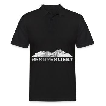 Bergverliebt - (2) - Männer Poloshirt - Schwarz - Vorne - Kai (181cm)