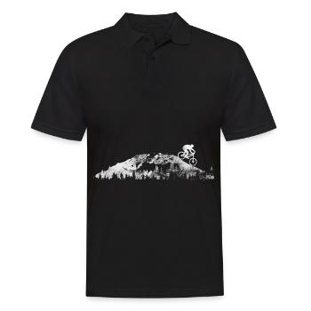 Mountain - Mountain Bike - (19) - Men's Polo Shirt - black - Front - Kai (181cm)