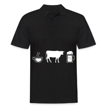Coffee beer and cow - - Men's Polo Shirt - black - Front - Kai (181cm)