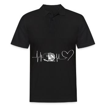 Heart - Heartbeat - Caravan - (10) - Men's Polo Shirt - black - Front - Kai (181cm)