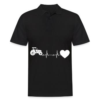 Heartbeat Heart et Agriculture - - Polo Homme - noir - Devant - Kai (181cm)