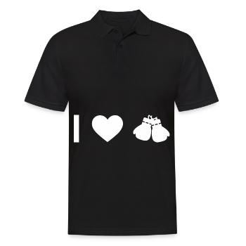 Ich Herz und Boxen - - Männer Poloshirt - Schwarz - Vorne - Kai (181cm)