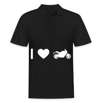 Ich Herz und Motorrad - - Männer Poloshirt - Schwarz - Vorne - Kai (181cm)