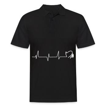 Battement de cœur - Cœur - Escalade - - Polo Homme - noir - Devant - Kai (181cm)