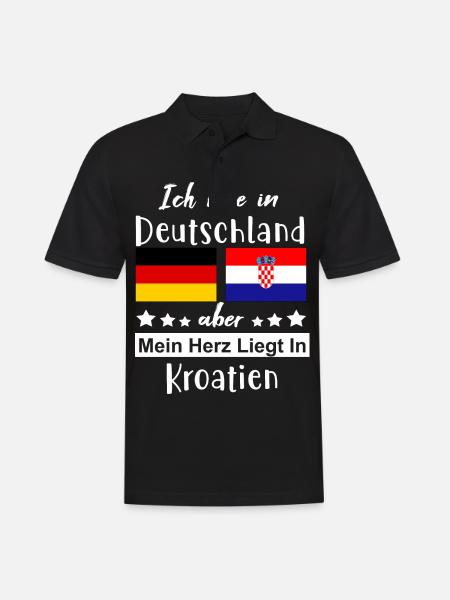 Deutschland Kroatien - Männer Poloshirt - Schwarz
