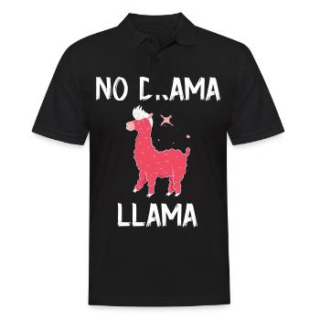 Lama Llama Alpagas - Polo Homme - noir - Devant - Kai (181cm)