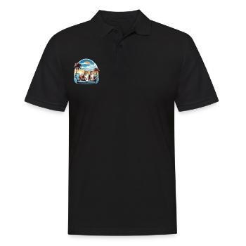 Cats by the sea - Men's Polo Shirt - black - Front - Kai (181cm)