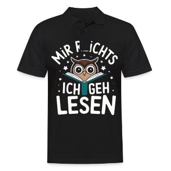 oiseau de nuit hibou hibou oiseau - Polo Homme - noir - Devant - Kai (181cm)