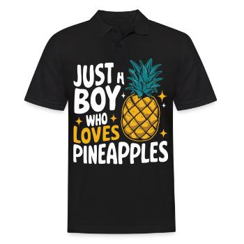 Ananas Fruit tropical hawaïen - Polo Homme - noir - Devant - Kai (181cm)