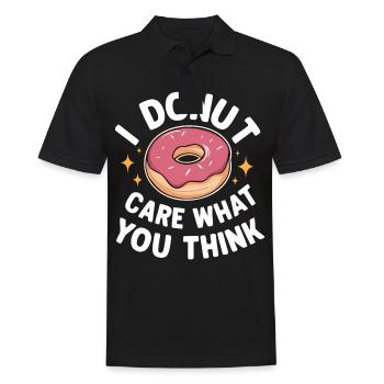 Donut Donuts Süßigkeiten Bagel - Männer Poloshirt - Schwarz - Vorne - Kai (181cm)