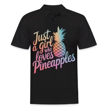 Ananas Fruit tropical hawaïen - Polo Homme - noir - Devant - Kai (181cm)