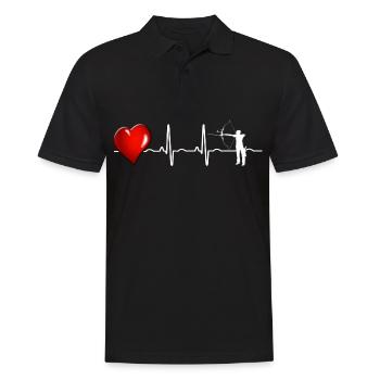 Bogenschießen - Männer Poloshirt - Schwarz - Vorne - Kai (181cm)
