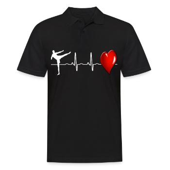 Kickboxen - Männer Poloshirt - Schwarz - Vorne - Kai (181cm)
