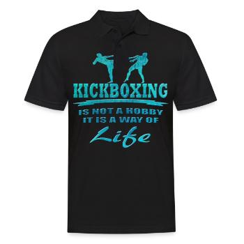 Kickboxen - Männer Poloshirt - Schwarz - Vorne - Kai (181cm)