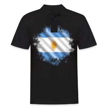 Argentinien - Männer Poloshirt - Schwarz - Vorne - Kai (181cm)