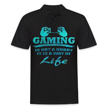 Gaming - Men's Polo Shirt - black - Front - Kai (181cm)