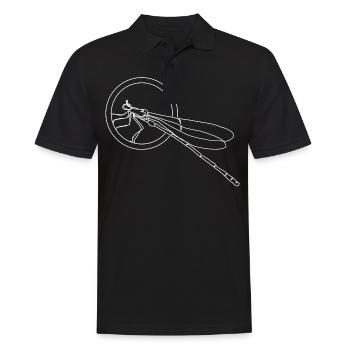 Libelle Insekt Premium Design Geschenk - Männer Poloshirt - Schwarz - Vorne - Kai (181cm)