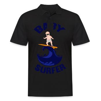 Baby surfer shirt that's cool to wear. - Men's Polo Shirt - black - Front - Kai (181cm)