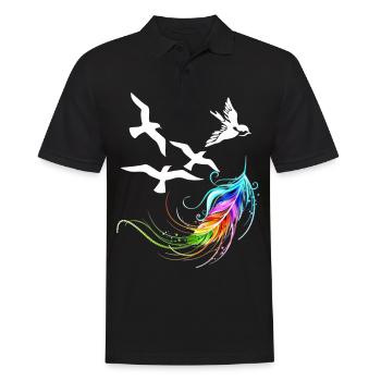 feather - Men's Polo Shirt - black - Front - Kai (181cm)