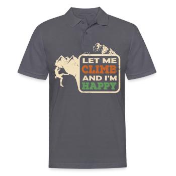 Climbing mountaineering bouldering mountains gift idea - Men's Polo Shirt - charcoal grey - Front - Nico (186cm)