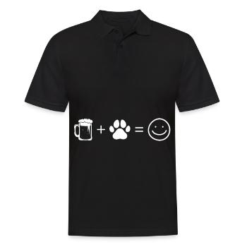 Bier Smile Face und Hund 3 - (do) - Männer Poloshirt - Schwarz - Vorne - Kai (181cm)