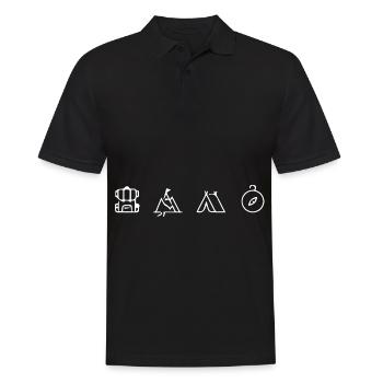 Camping - (3) - Männer Poloshirt - Schwarz - Vorne - Kai (181cm)