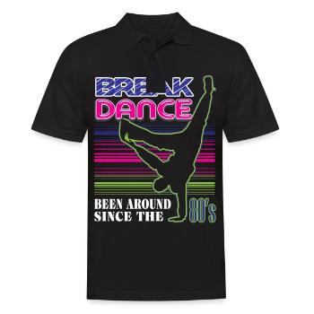 Breakdance - Männer Poloshirt - Schwarz - Vorne - Kai (181cm)