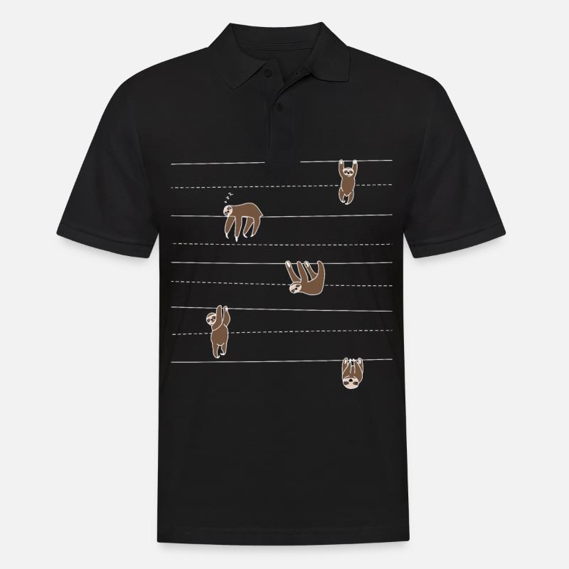 Sloth pattern gift idea for sloth fans - Men's Polo Shirt - black