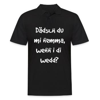 lustiger schwäbischer Heiratsantrag für Schwaben - Männer Poloshirt - Schwarz - Vorne - Kai (181cm)
