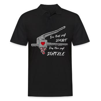 Spätzle Liebe Schwaben Geschenkidee - Männer Poloshirt - Schwarz - Vorne - Kai (181cm)