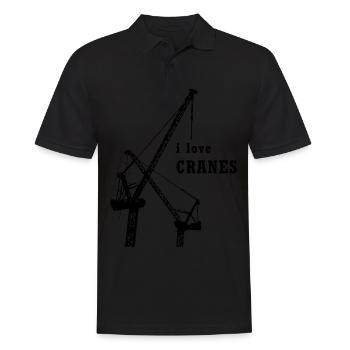 Kran - Kranführer - Ich liebe Kräne - Baustelle - Männer Poloshirt - Schwarz - Vorne - Kai (181cm)