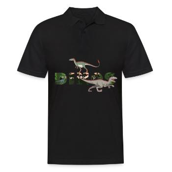 Dinosaurier Dinos Tyrannosaurus Allosaurus - Männer Poloshirt - Schwarz - Vorne - Kai (181cm)