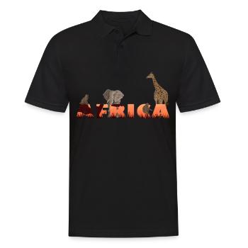 African animals africa giraffe elephant monkey - Men's Polo Shirt - black - Front - Kai (181cm)