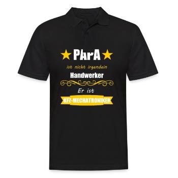 KFZ-Mechatroniker Papa der beste Automechaniker - Männer Poloshirt - Schwarz - Vorne - Kai (181cm)