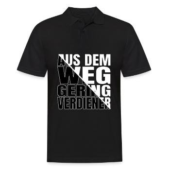 Aus dem Weg Geringverdiener Kapitalismus Lustig - Männer Poloshirt - Schwarz - Vorne - Kai (181cm)