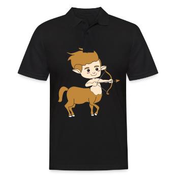 Zentaur - Männer Poloshirt - Schwarz - Vorne - Kai (181cm)