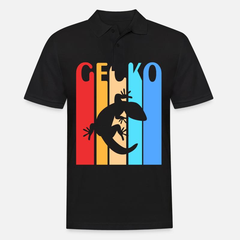 Gecko - Männer Poloshirt - Schwarz