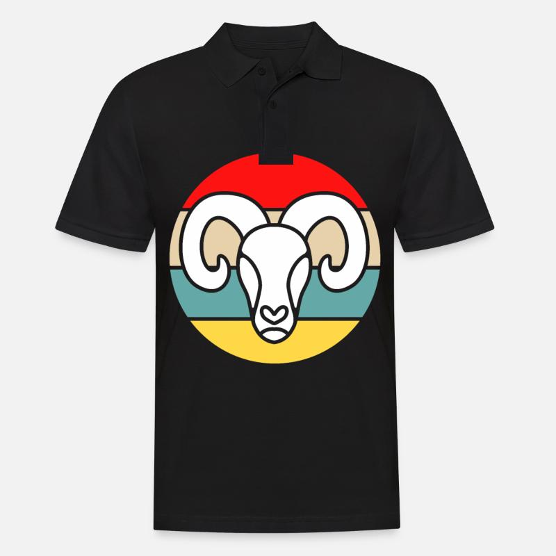 Steinbock - Männer Poloshirt - Schwarz