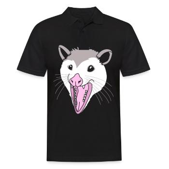 Opossum - Männer Poloshirt - Schwarz - Vorne - Kai (181cm)