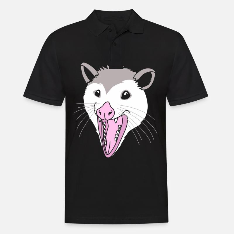Opossum - Männer Poloshirt - Schwarz