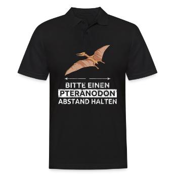 Bitte Einen Pteranodon Abstand Halten Flugsaurier - Männer Poloshirt - Schwarz - Vorne - Kai (181cm)