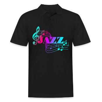 Colored Notes Jazz Music Lovers Jazz Notes - Men's Polo Shirt - black - Front - Kai (181cm)